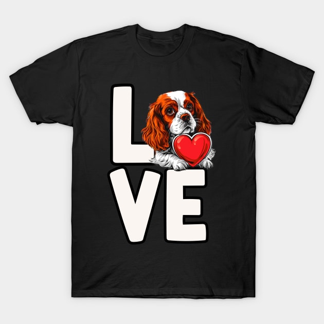 Cavalier King Charles Spaniel Love T-Shirt by The Jumping Cart